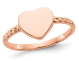 14K Rose Pink Gold Polished Heart Promise Ring